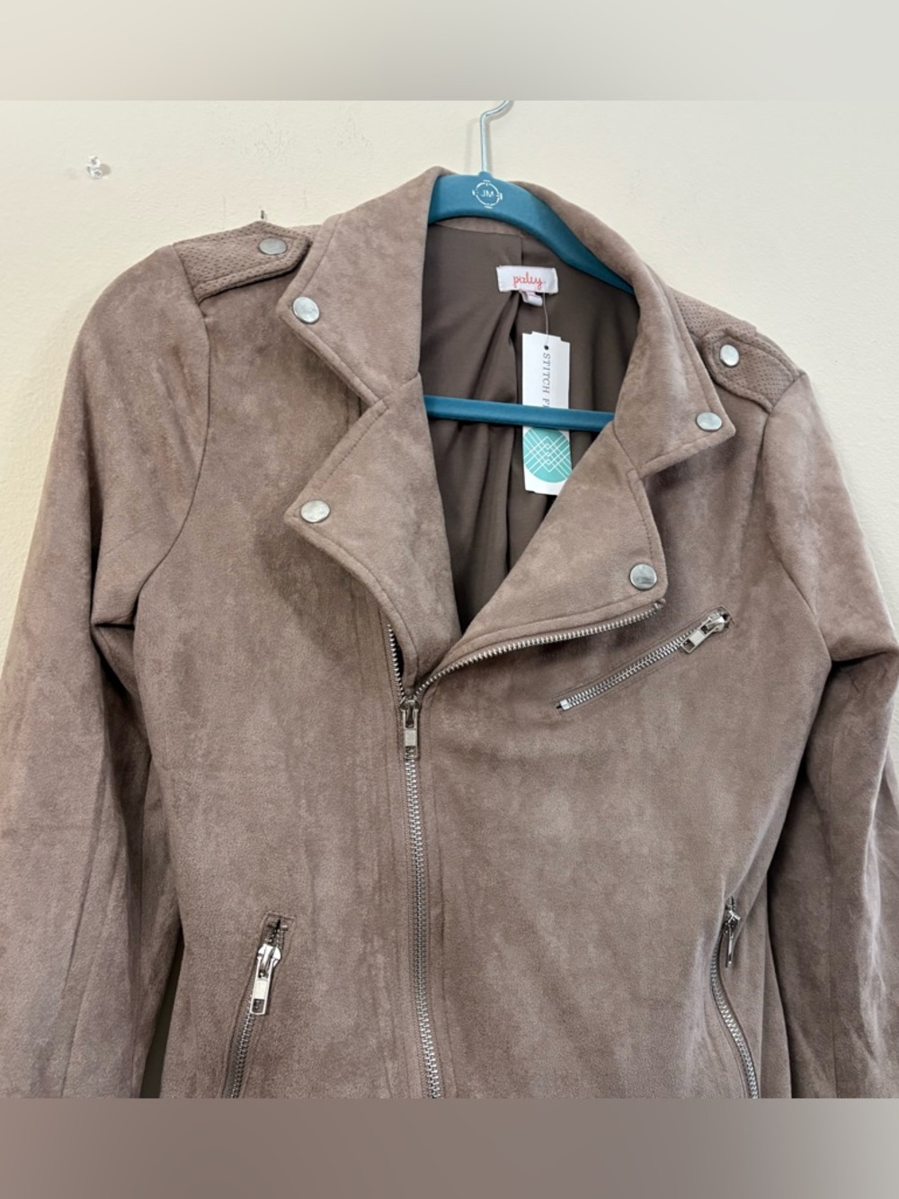 Pixley Kendari Faux Suede Jacket Stitch Fix Womens XS taupe NWT - Picture 2 of 7